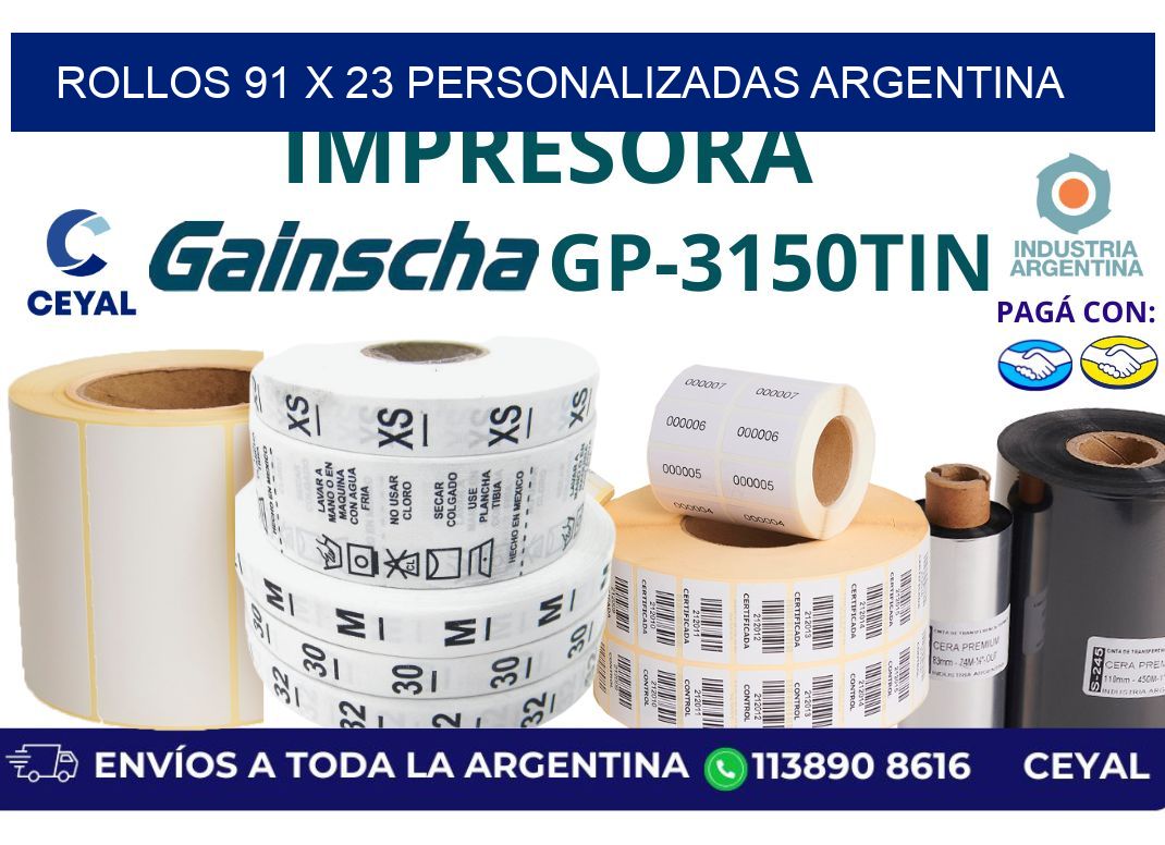 rollos 91 x 23 personalizadas argentina
