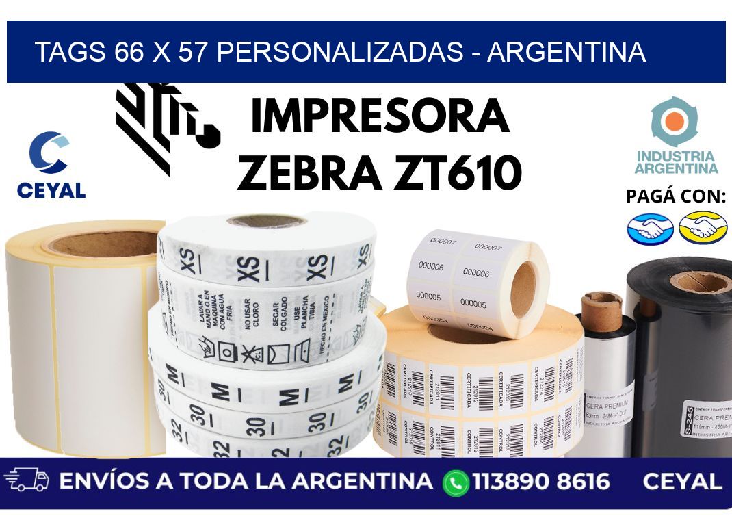 tags 66 x 57 personalizadas - Argentina