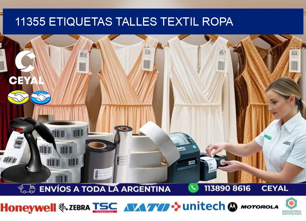 11355 ETIQUETAS TALLES TEXTIL ROPA