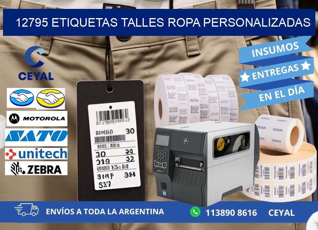 12795 ETIQUETAS TALLES ROPA PERSONALIZADAS