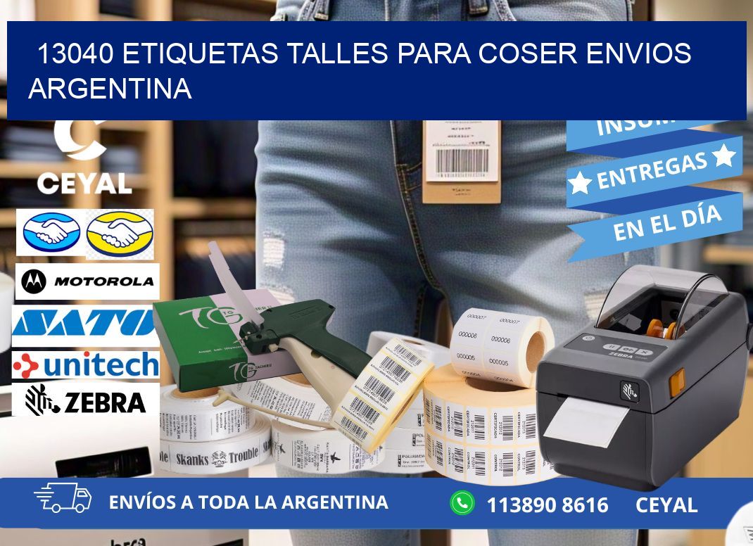 13040 ETIQUETAS TALLES PARA COSER ENVIOS ARGENTINA