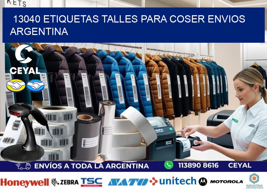 13040 ETIQUETAS TALLES PARA COSER ENVIOS ARGENTINA