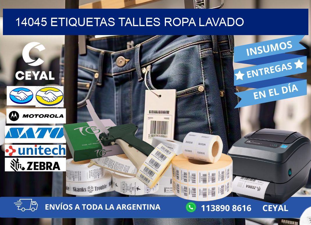 14045 ETIQUETAS TALLES ROPA LAVADO