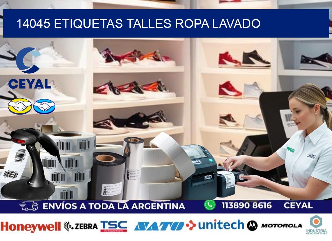 14045 ETIQUETAS TALLES ROPA LAVADO