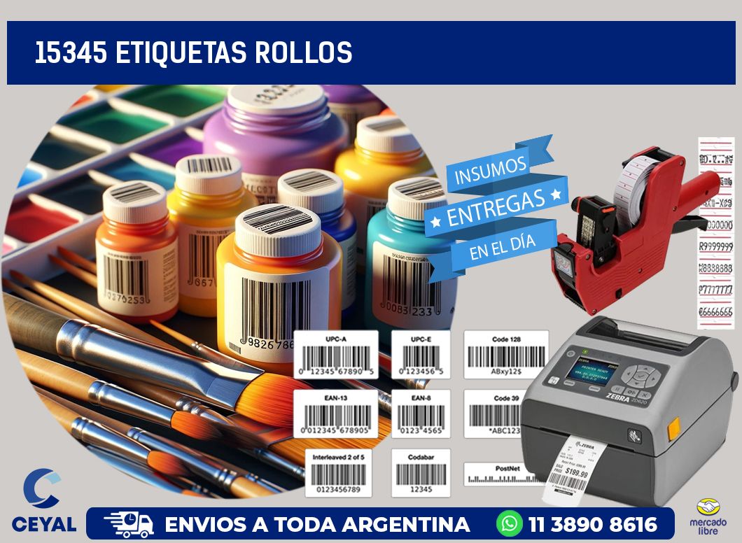 15345 etiquetas rollos