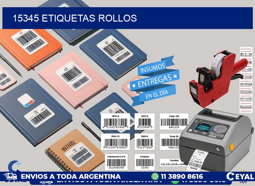 15345 etiquetas rollos