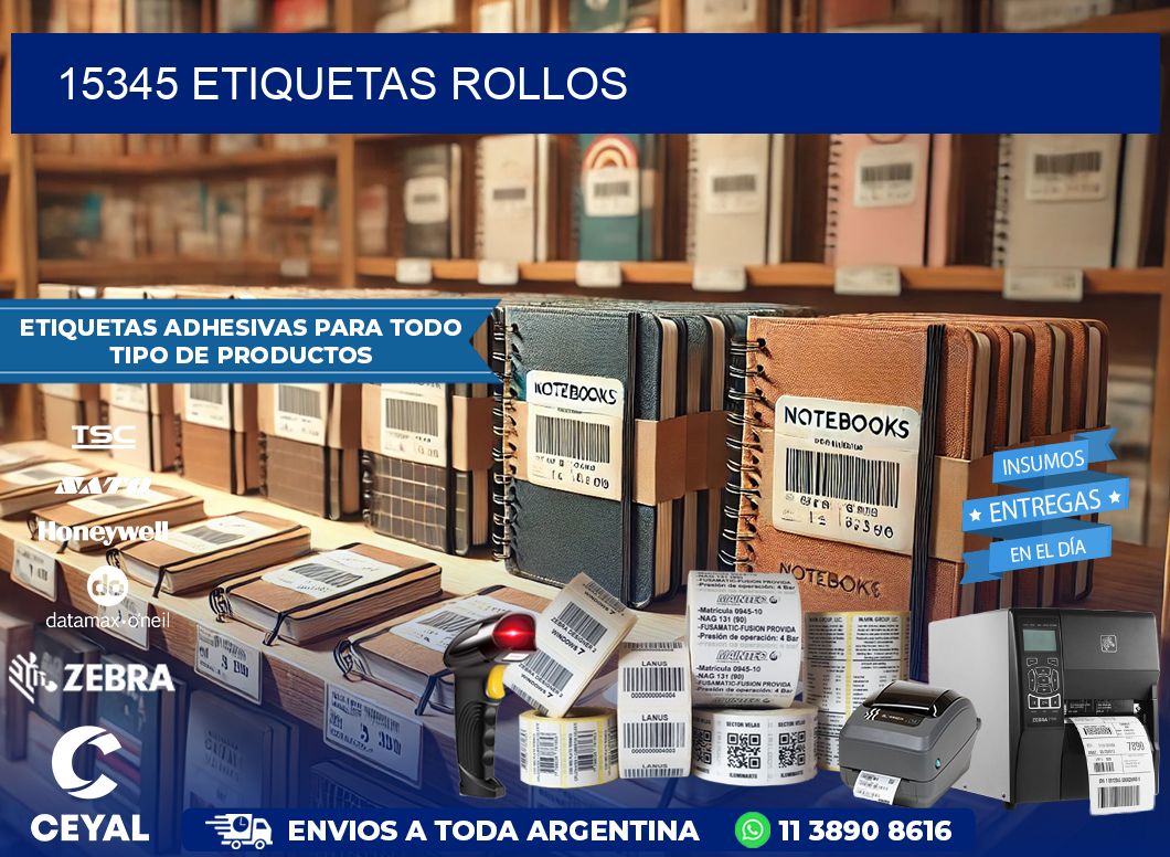 15345 etiquetas rollos