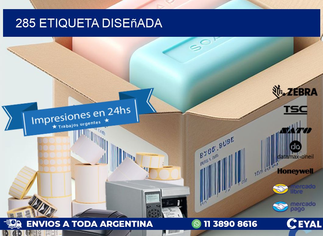 285 etiqueta diseñada