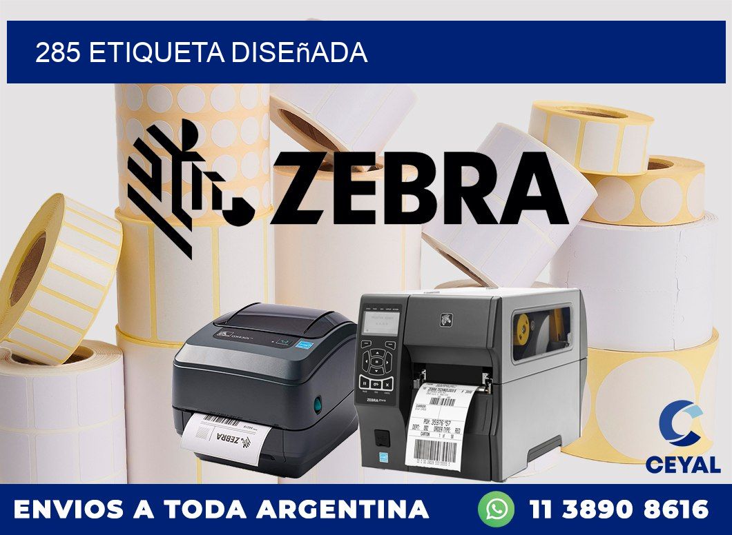 285 etiqueta diseñada