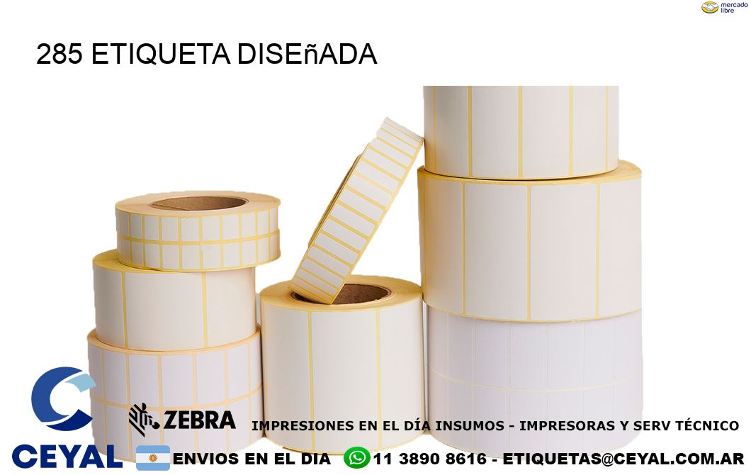 285 etiqueta diseñada