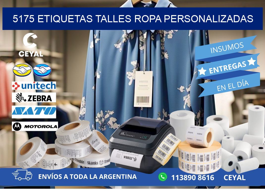 5175 ETIQUETAS TALLES ROPA PERSONALIZADAS