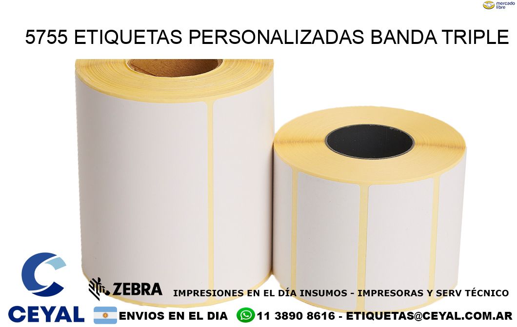 5755 Etiquetas personalizadas banda triple