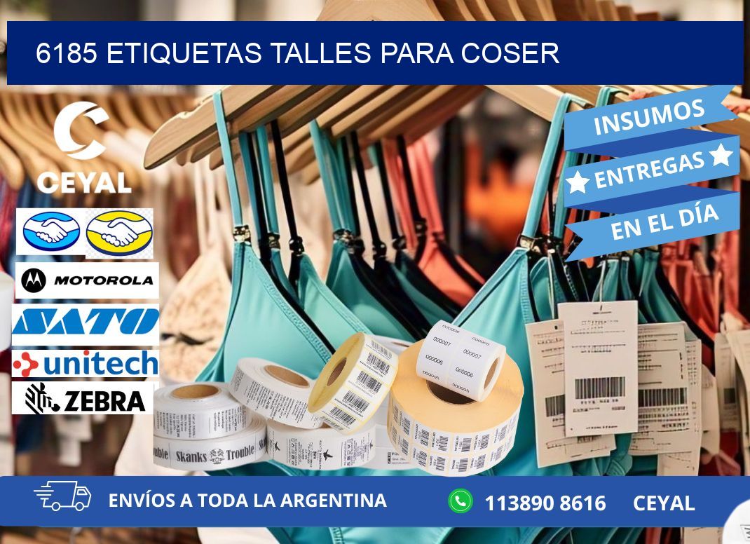 6185 ETIQUETAS TALLES PARA COSER