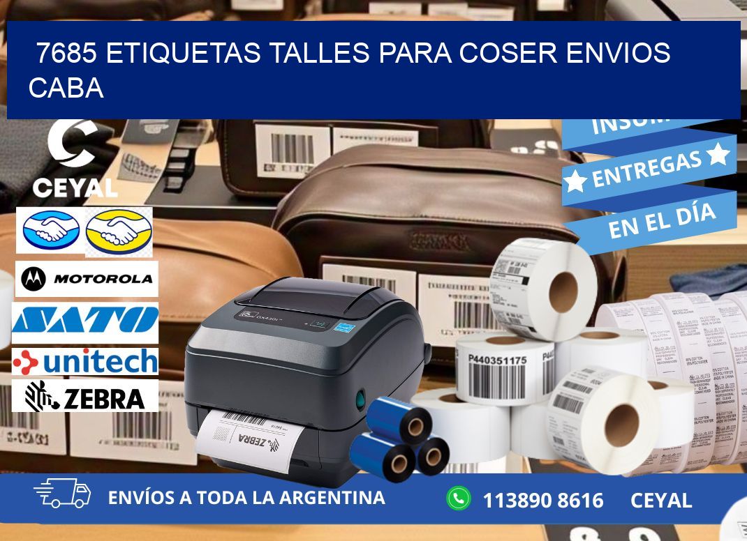 7685 ETIQUETAS TALLES PARA COSER ENVIOS CABA