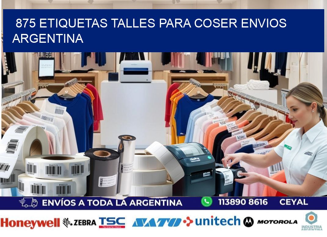 875 ETIQUETAS TALLES PARA COSER ENVIOS ARGENTINA