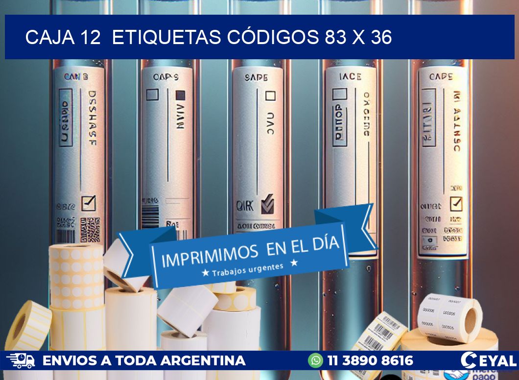 CAJA 12 ETIQUETAS CÓDIGOS 83 x 36