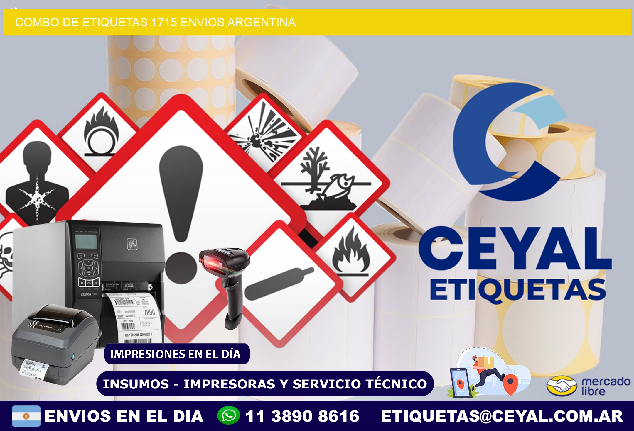 Combo de etiquetas 1715 ENVIOS ARGENTINA