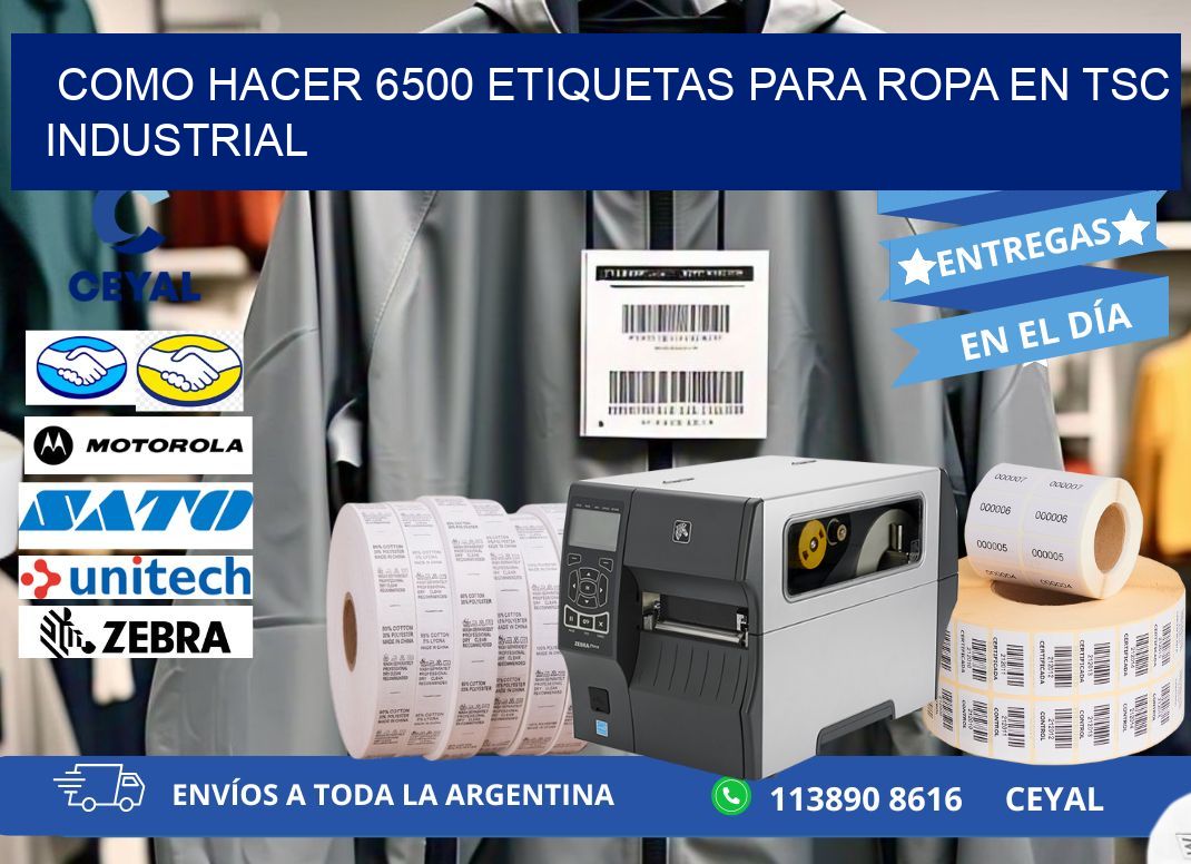Como hacer 6500 etiquetas para ropa en tsc industrial