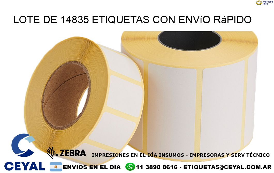 Lote de 14835 etiquetas con envío rápido