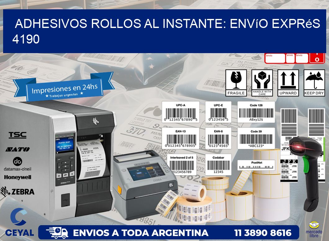 Adhesivos rollos al Instante: Envío Exprés 4190