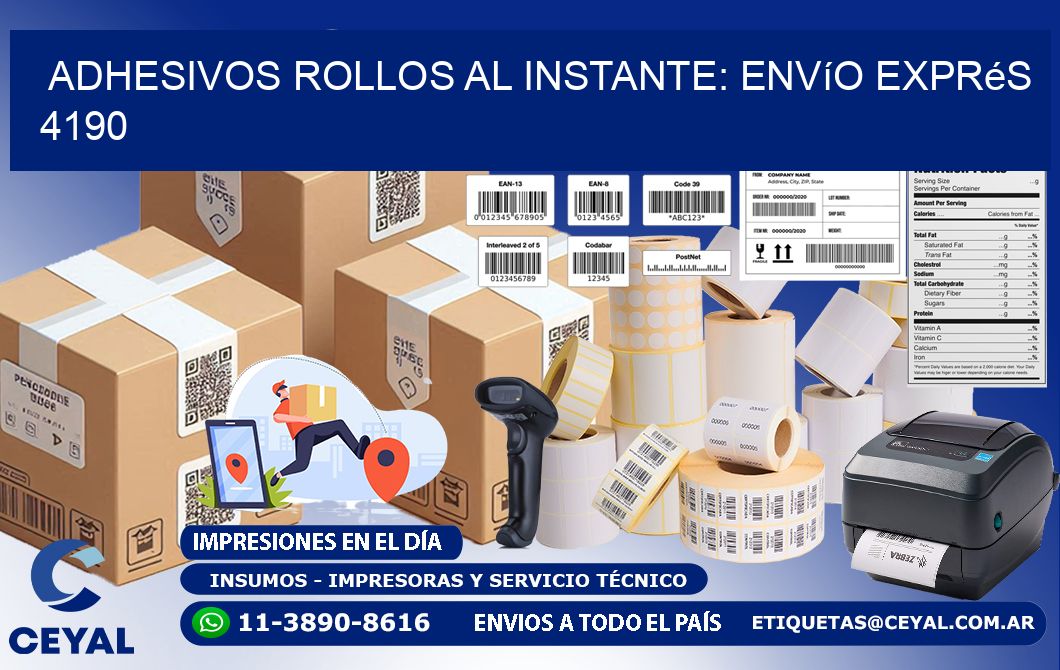 Adhesivos rollos al Instante: Envío Exprés 4190