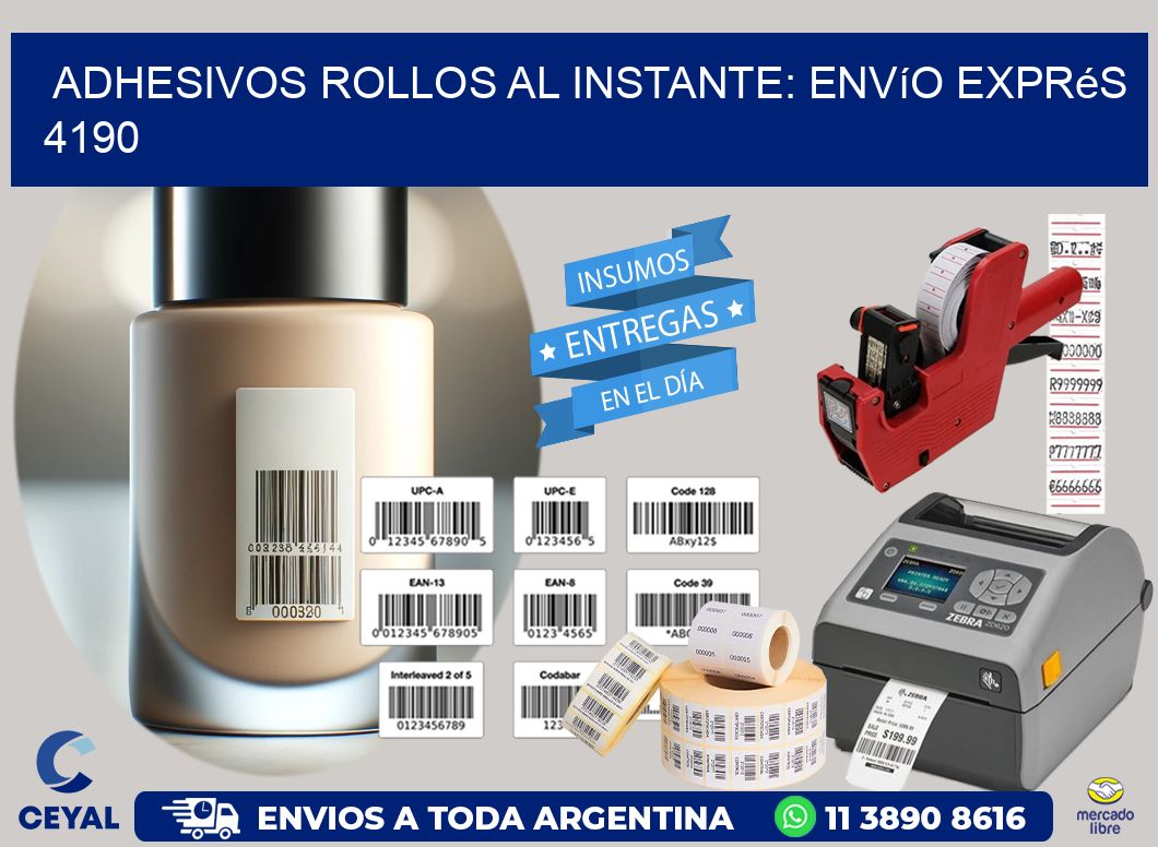 Adhesivos rollos al Instante: Envío Exprés 4190