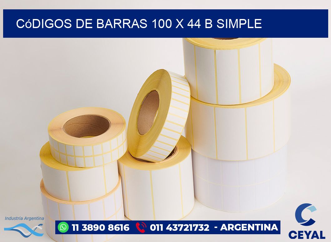 Códigos de Barras 100 x 44 b simple