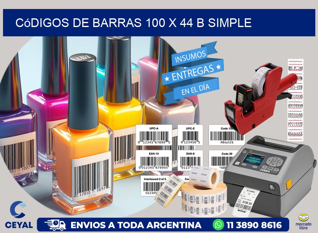 Códigos de Barras 100 x 44 b simple