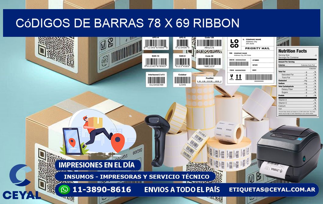 Códigos de Barras 78 x 69 ribbon