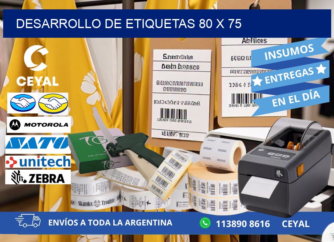 Desarrollo de etiquetas 80 x 75
