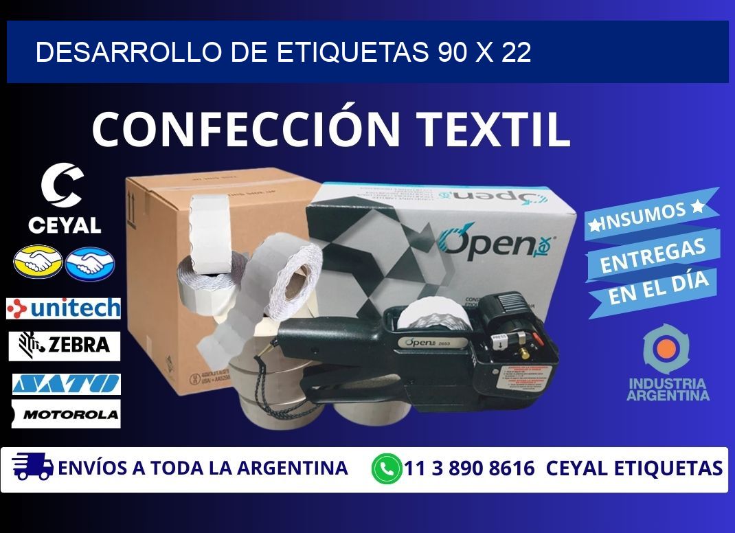 Desarrollo de etiquetas 90 x 22