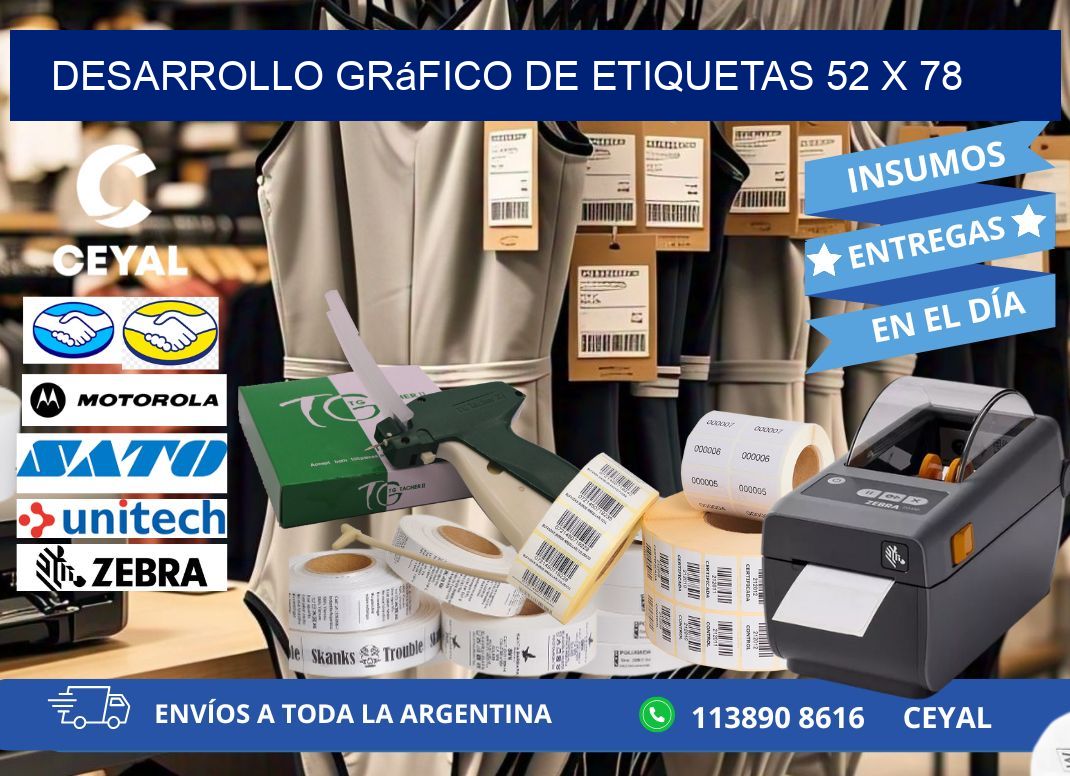 Desarrollo gráfico de etiquetas 52 x 78