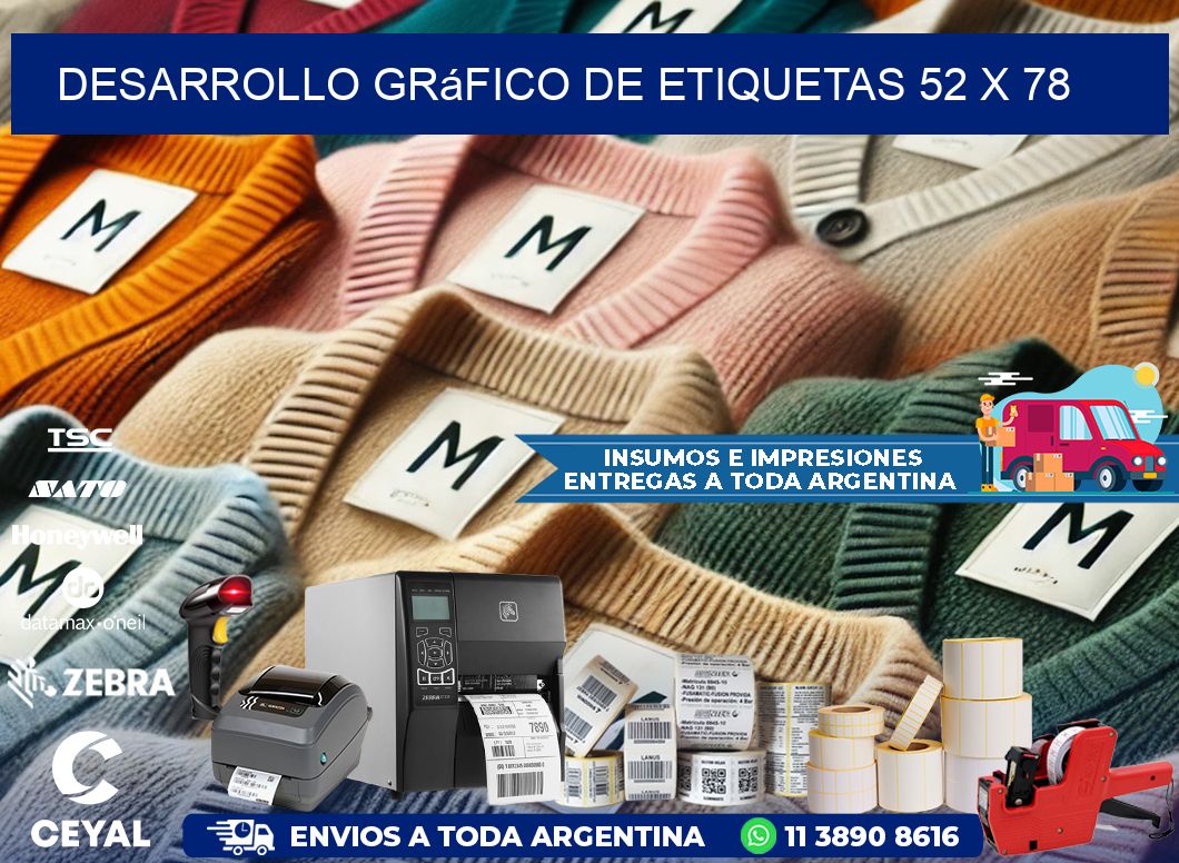Desarrollo gráfico de etiquetas 52 x 78