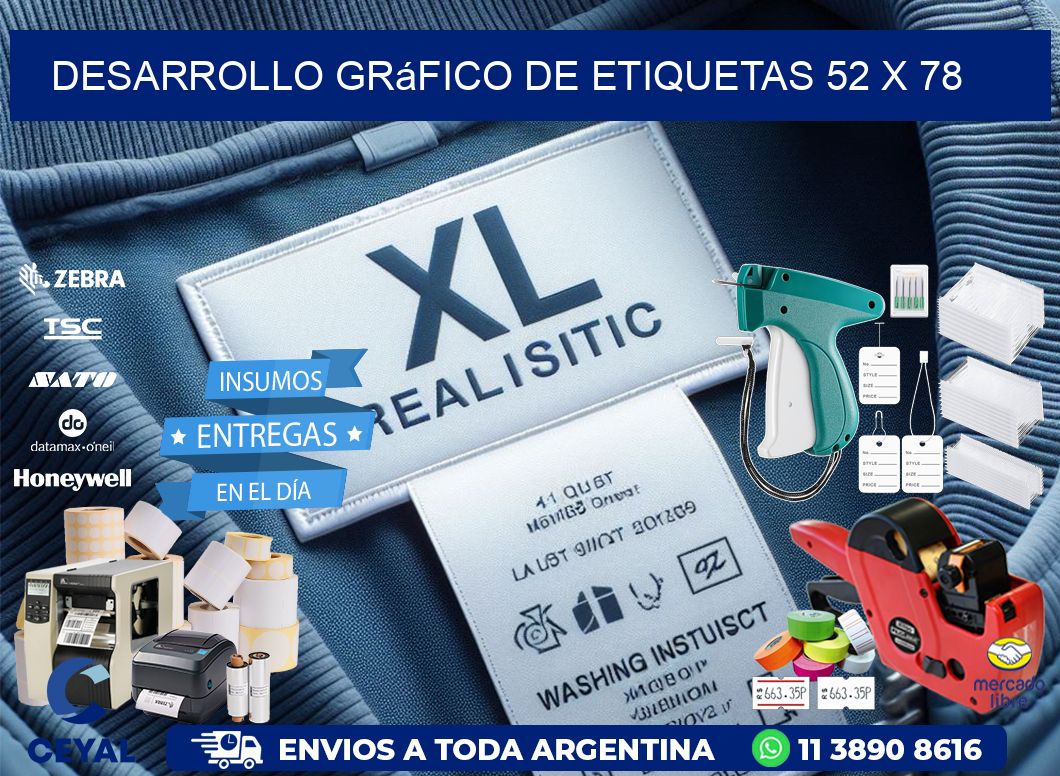 Desarrollo gráfico de etiquetas 52 x 78