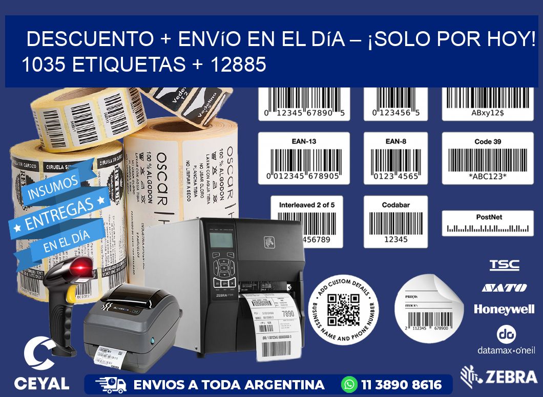 Descuento + envío en el Día – ¡Solo por Hoy! 1035 etiquetas + 12885