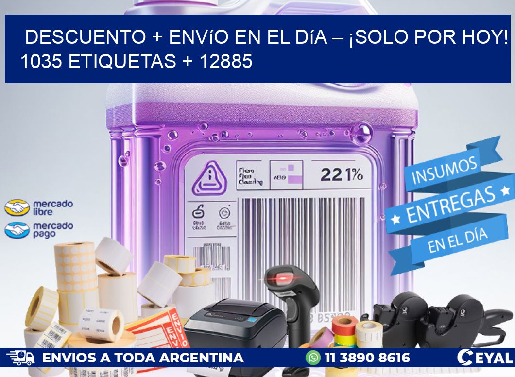 Descuento + envío en el Día – ¡Solo por Hoy! 1035 etiquetas + 12885