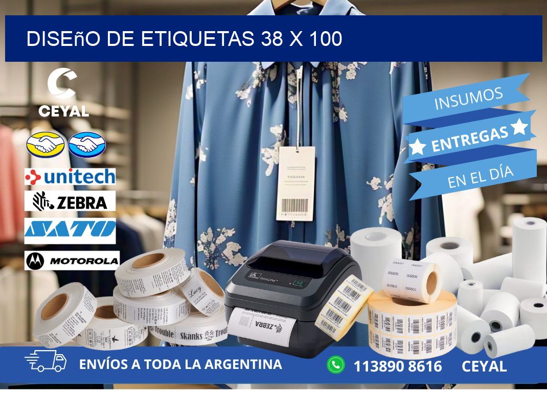 Diseño de etiquetas 38 x 100