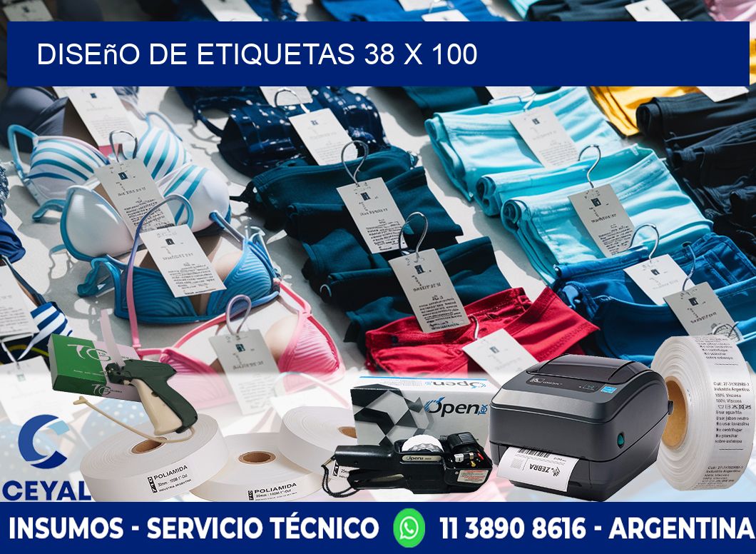 Diseño de etiquetas 38 x 100