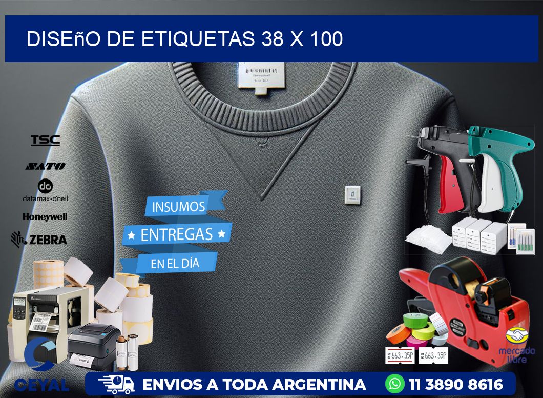 Diseño de etiquetas 38 x 100