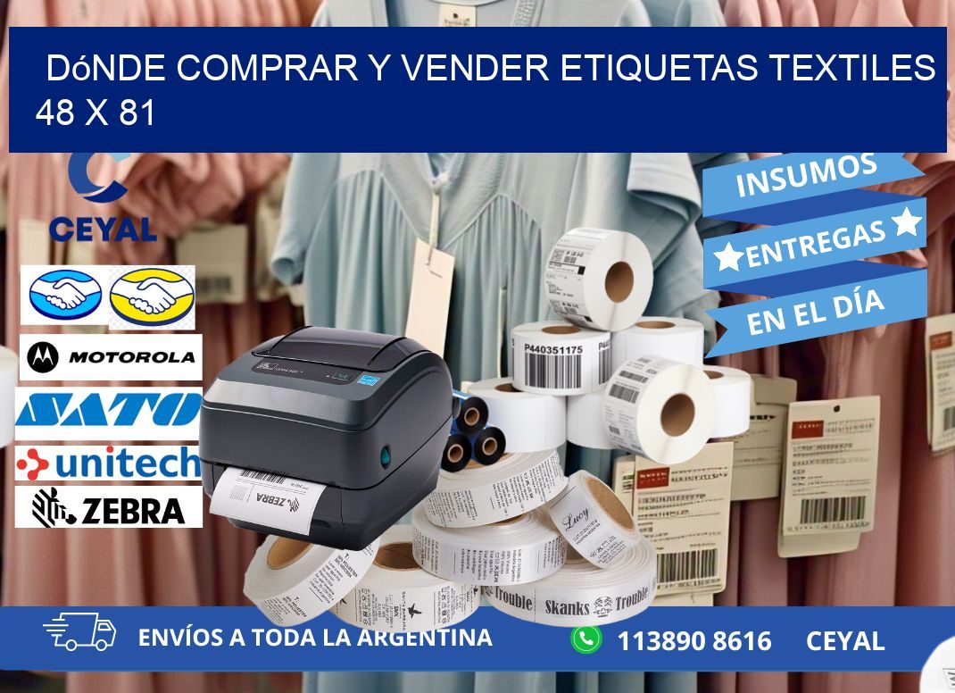 Dónde Comprar y Vender Etiquetas Textiles 48 x 81