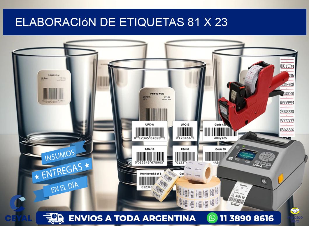 Elaboración de etiquetas 81 x 23