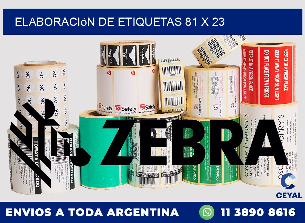 Elaboración de etiquetas 81 x 23