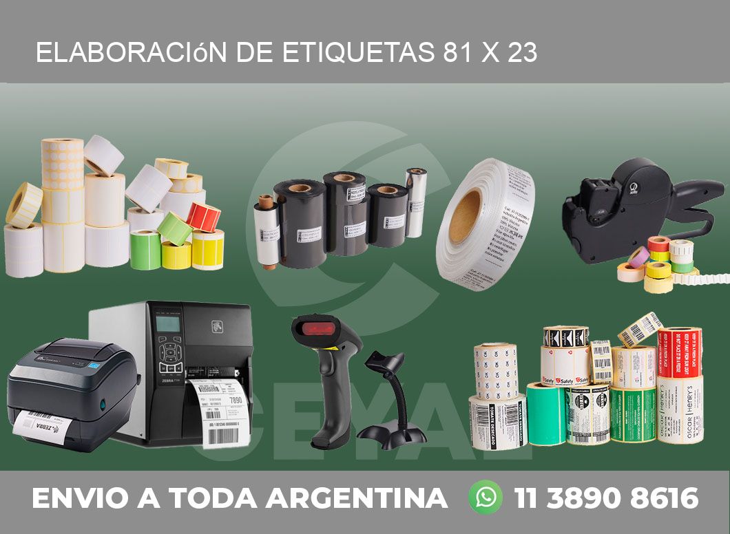 Elaboración de etiquetas 81 x 23