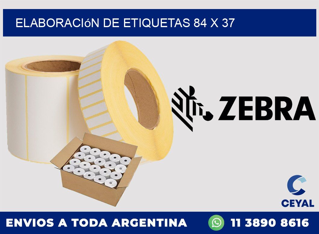 Elaboración de etiquetas 84 x 37