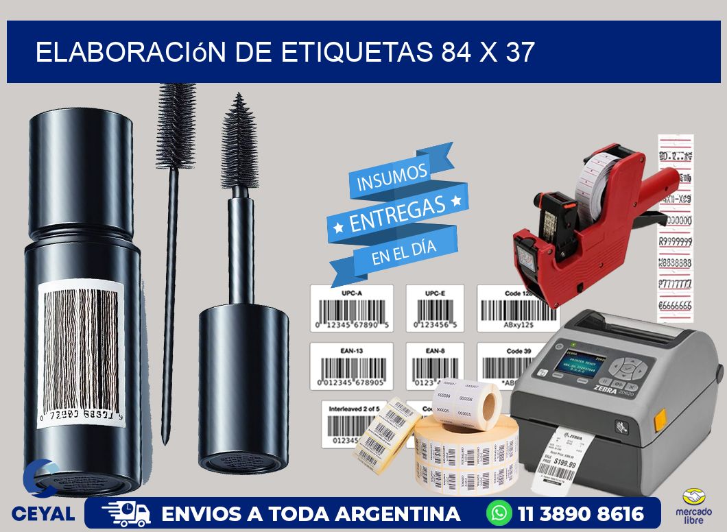 Elaboración de etiquetas 84 x 37