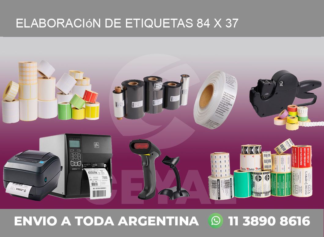 Elaboración de etiquetas 84 x 37