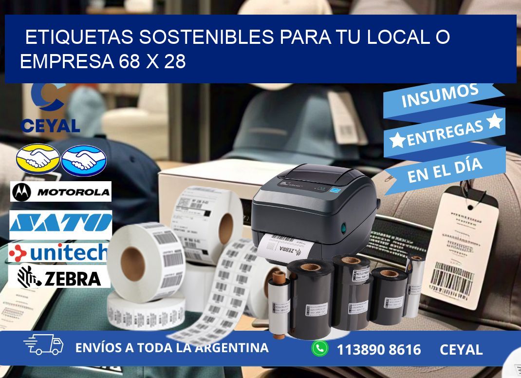 Etiquetas sostenibles para tu local o empresa 68 x 28