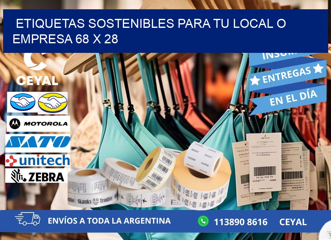 Etiquetas sostenibles para tu local o empresa 68 x 28