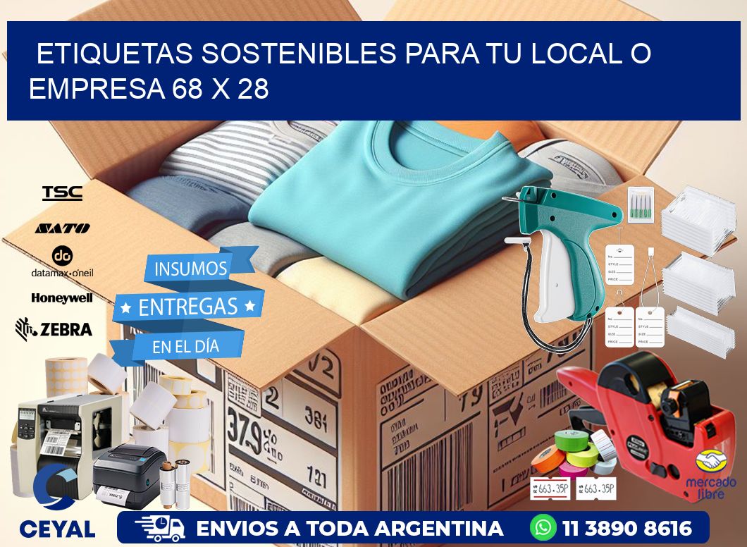 Etiquetas sostenibles para tu local o empresa 68 x 28