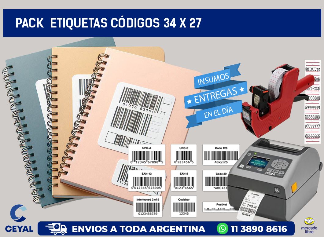 Pack ETIQUETAS CÓDIGOS 34 x 27